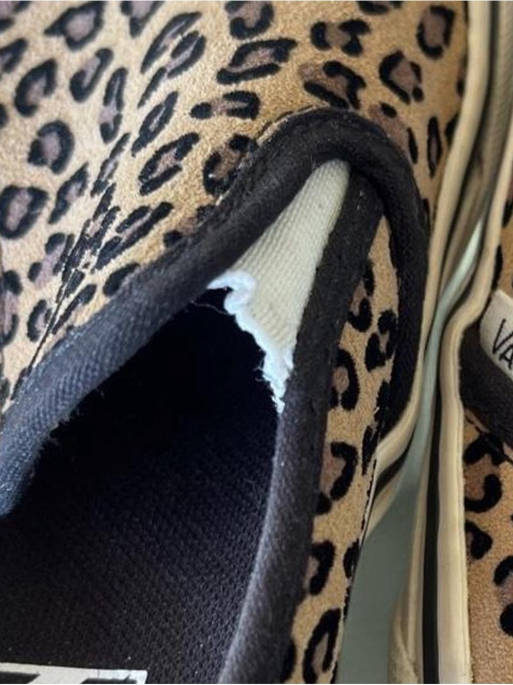 Vans Woman’s Slip-On Sneakers in Leopard Print - Black & Tan - Picture 6 of 6